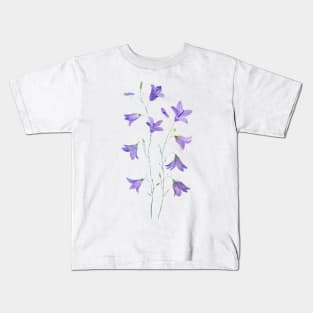 purple harebell wildflower watercolor Kids T-Shirt